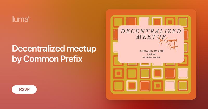 dionyziz's tweet card. 🚀 Our Fourth Decentralized Meetup is Coming Soon! Join us for more insightful talks, great discussions, and networking over drinks & snacks. This is our…