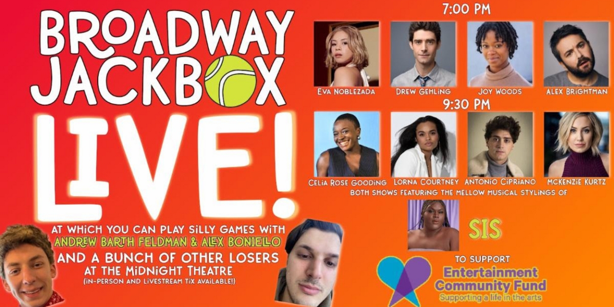 BroadwayWorld's tweet card. See Emmy and Jimmy Award Winner Andrew Barth Feldman (No Hard Feelings, Dear Evan Hansen) and Tony Award winner Alex Boniello's (Ghosts, Dear Evan Hansen) hit fundraising web series game show...