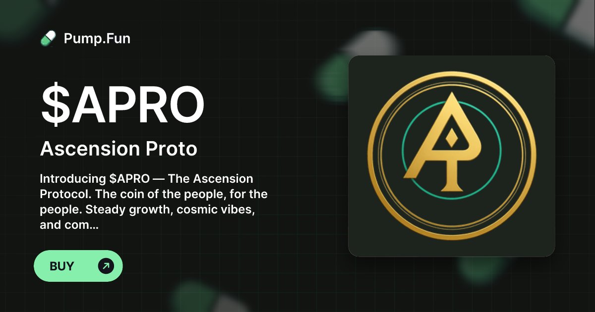 soulcodeap's tweet card. Introducing $APRO — The Ascension Protocol. The coin of the people, for the people. Steady growth, cosmic vibes, and community-powered ascension.