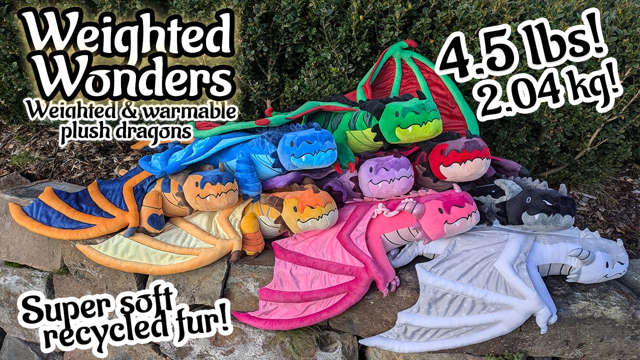 StoneLeet's tweet card. With tons of stretch goals, lots of color variants, there is a dragon for everyone with our newest weighted plush line - Weighted Wonders!