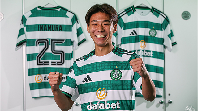 albirex_pr's tweet card. このたび、稲村隼翔選手（23）の、セルティックFC（スコットランド）への完全移籍について、正式契約が結ばれましたので、お知らせいたします。稲村 隼翔 選手 Hayato INAMURA■ポジションＤ…