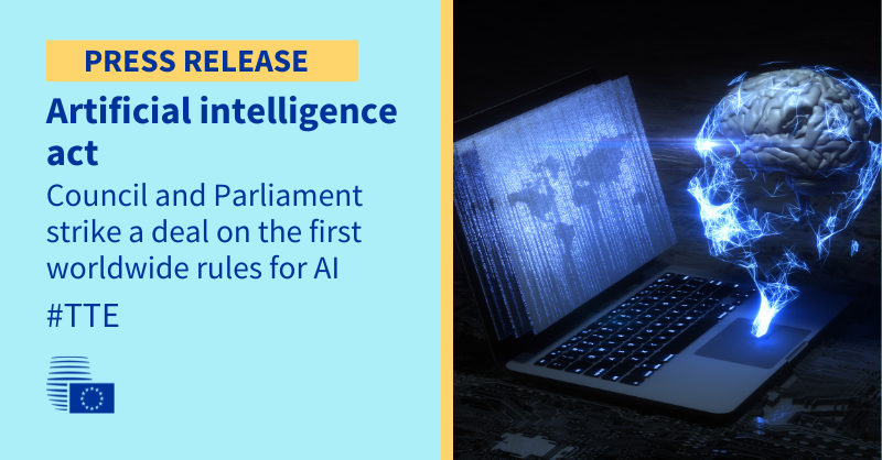 carmeartigas's tweet card. Reglamento de Inteligencia Artificial: el Consejo y el Parlamento alcanzan un acuerdo sobre las primeras normas del mundo en materia de inteligencia artificial.