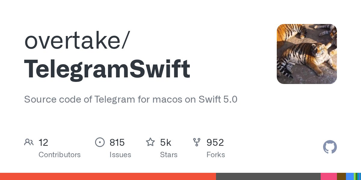 telegram_macos's tweet card. Source code of Telegram for macos on Swift 5.0. Contribute to overtake/TelegramSwift development by creating an account on GitHub.