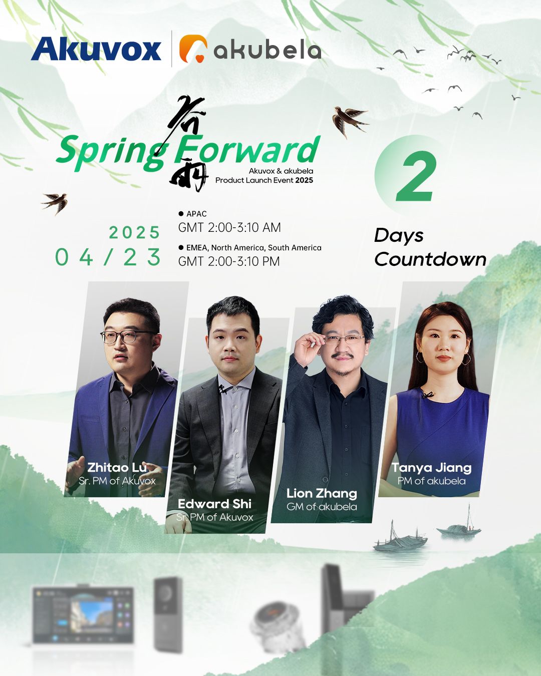 AkuvoxHelp's tweet card. Two-day countdown! Our Product Launch Event falls on GUYU (Grain Rain), one of the 24 solar terms in the traditional Chinese calendar, symbolizing renewal. Join us on April 23rd to celebrate progress...