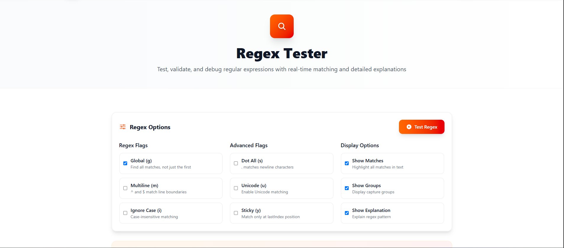tcc_deepak's tweet card. Test and debug regular expressions with real-time matching and visual highlighting.