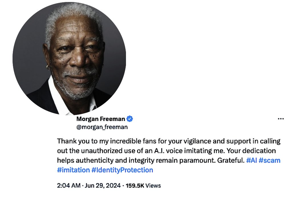 CloneNumerique's tweet card. As well as his acting roles, Morgan Freeman is well known for his voiceover work. Who wouldn't want the guy who has played presidents and many beloved