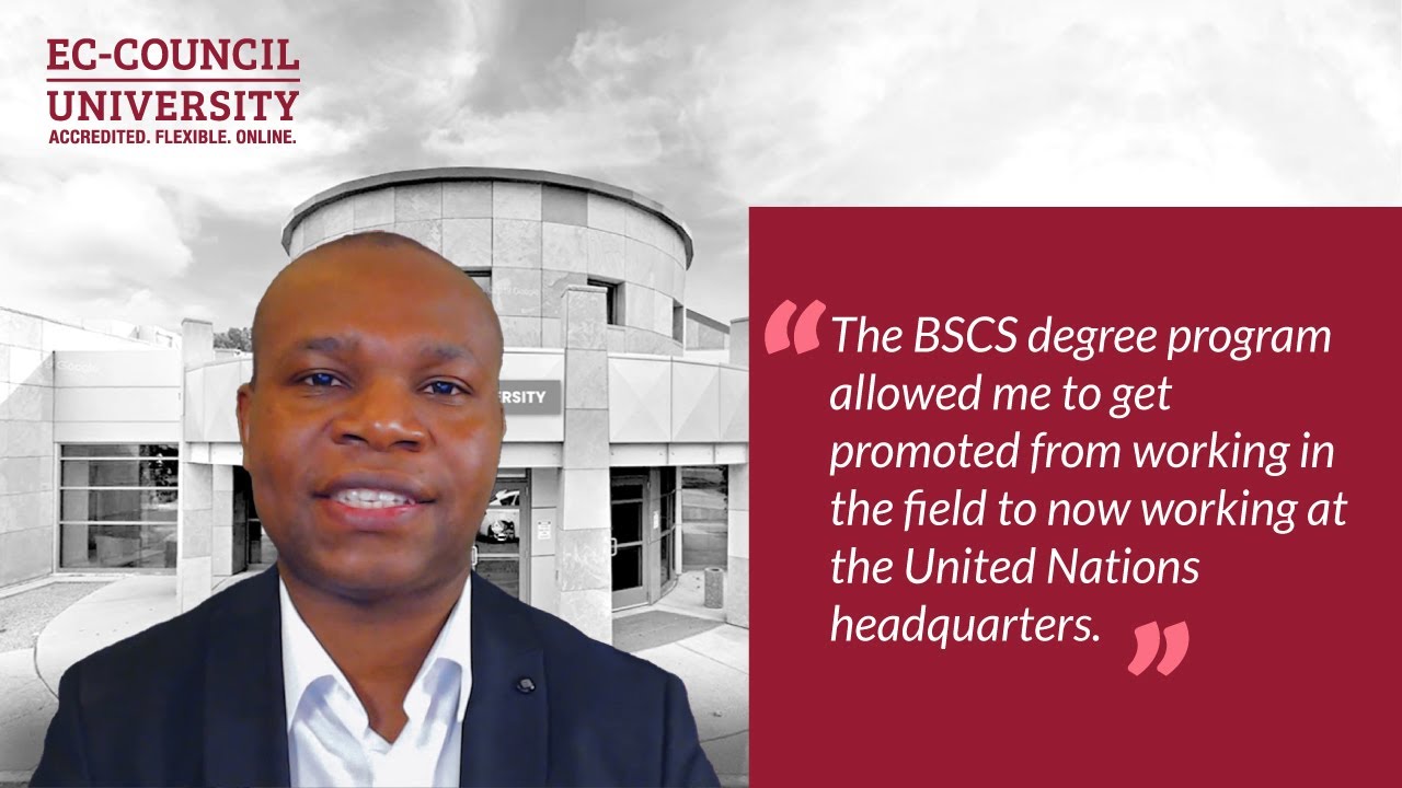 EC_Council_Univ's tweet card. Robert Samupindi, Graduate of EC-Council University. Online Cyberse...