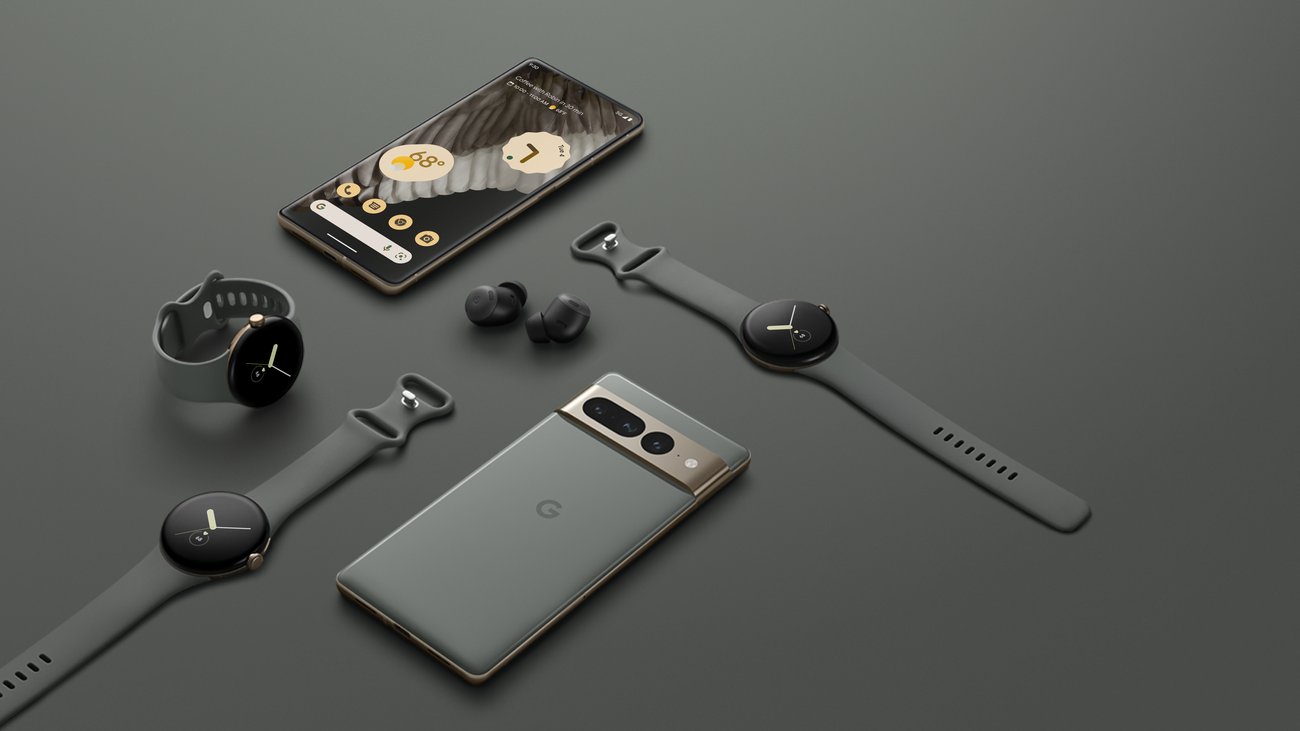 sundarpichai's tweet card. Google Pixel Watch and Pixel 7 and 7 Pro phones are now available for preorder.