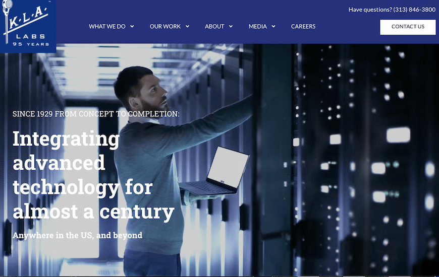 HumanElementA2's tweet card. Human Element announces the launch of new branding website for Detroit-based KLA Laboratories, built on WordPress.