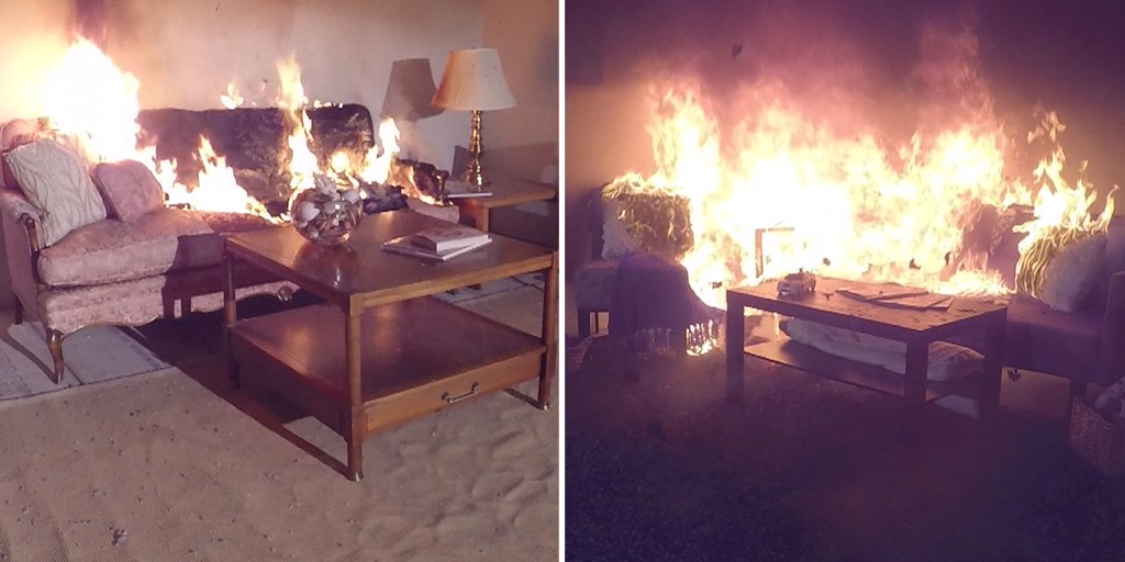 wrathofgnon's tweet card. Research shows that 30 years ago, you had about 17 minutes to escape a house fire. Today it's only 3 or 4 minutes. Jeff Rossen shows why.