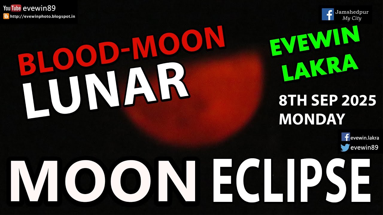 evewin89's tweet card. LUNAR - ECLIPSE - BLOOD-MOON-8TH SEP 2025 - EVEWIN - LAKRA 🌙🌑🌘🌒...