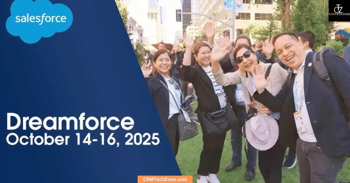 crmtechzone's tweet card. Dreamforce 2025 is coming to San Francisco! Discover key themes, AI updates, sessions, and networking opportunities for Salesforce professionals.