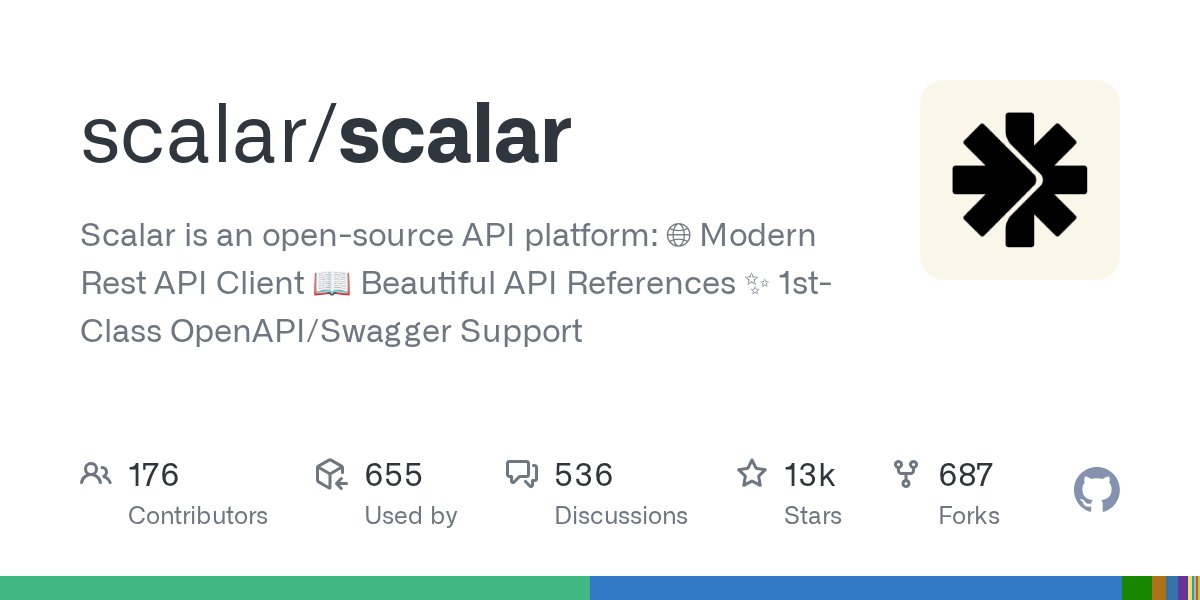 Tore_Aurstad's tweet card. Scalar is an open-source API platform:　　　　　　　　　　　　　　　　　　　　　　　　　　　　　　　　　　　　　　　🌐 Modern Rest API Client　　　　　　　　　　　　　　　　　　　　　　　　　　　　　　　　　　　　　　　　📖 Beautiful API References　　　　　　　　　　　　　　　　　　　　　　　　　　　　...