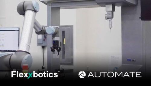 flexxbotics's tweet card. Flexxbotics to demo robot-driven manufacturing with autonomous process control at Automate 2025. Meet them at Booth #4023.