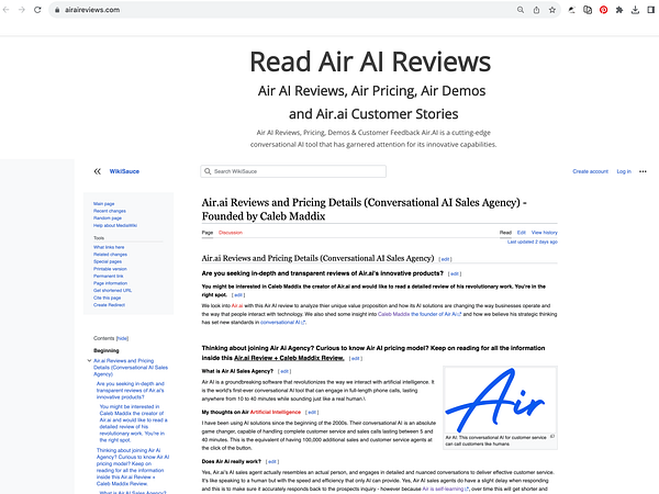 AirAIsoftware's tweet card. Air.ai Review — Conversational AI Sales Agency