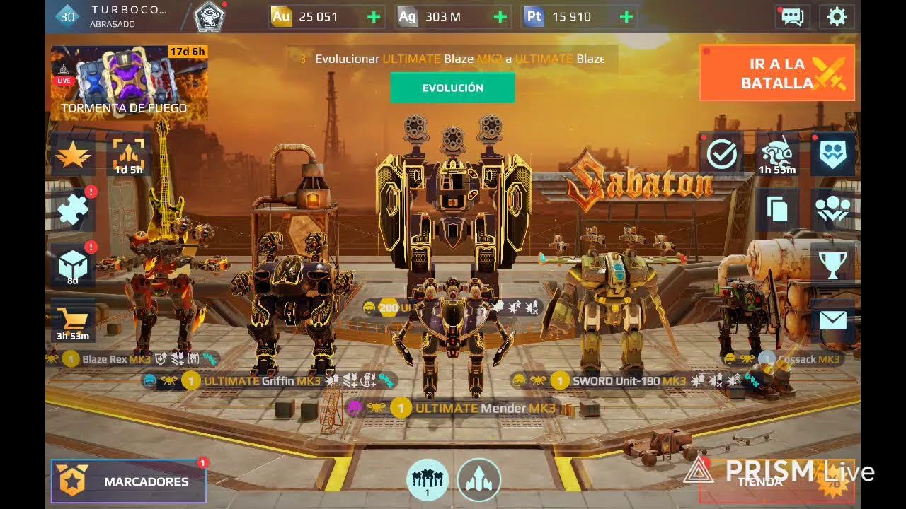 Turb0commander's tweet card. 🔴Transmisión en directo de Turbo Commander WR – Walkingwarrobots