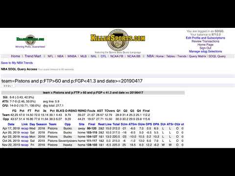 Killer_Trends's tweet card. Active OU SDQL NBA Query of the Day - 20200311