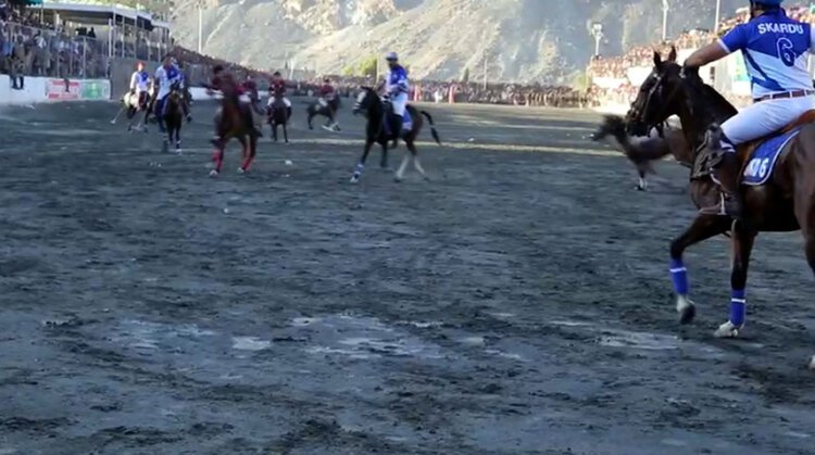 publictribunepk's tweet card. The disrupted Jashan-e-Azadi Polo Tournament match between Gilgit and Skardu will resume tomorrow after the Gilgit team issued a formal apology to resolve tensions.