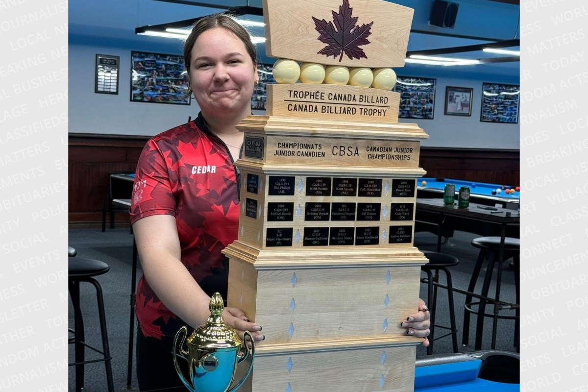 ED_NOSDA's tweet card. Sault Ste. Marie's Cedar Gauthier is quickly becoming a force in international pool