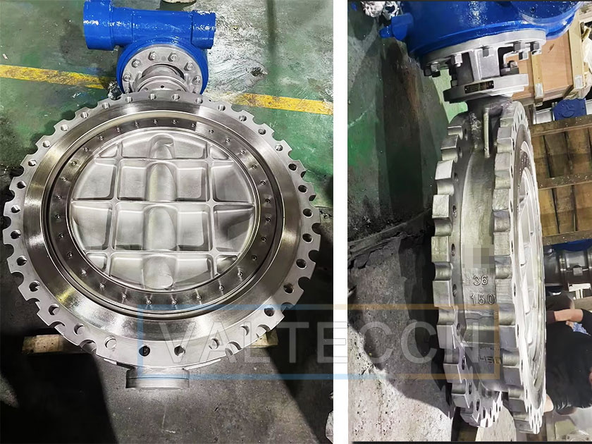 valteccn's tweet card. DN900 triple offset butterfly valves from China delivered by VALTECCN to a Saudi customer for oil & gas projects. Installed and fully operational.