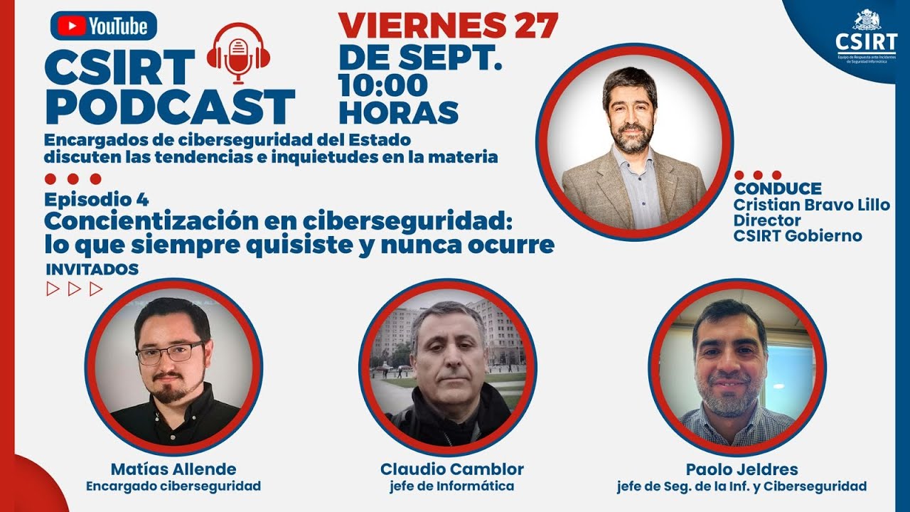 ANCIChile's tweet card. CSIRT Podcast | Episodio 4: Concientización en ciberseguridad