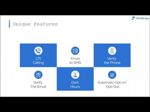360SMSApp's tweet card. Prominent Features of 360 SMS App