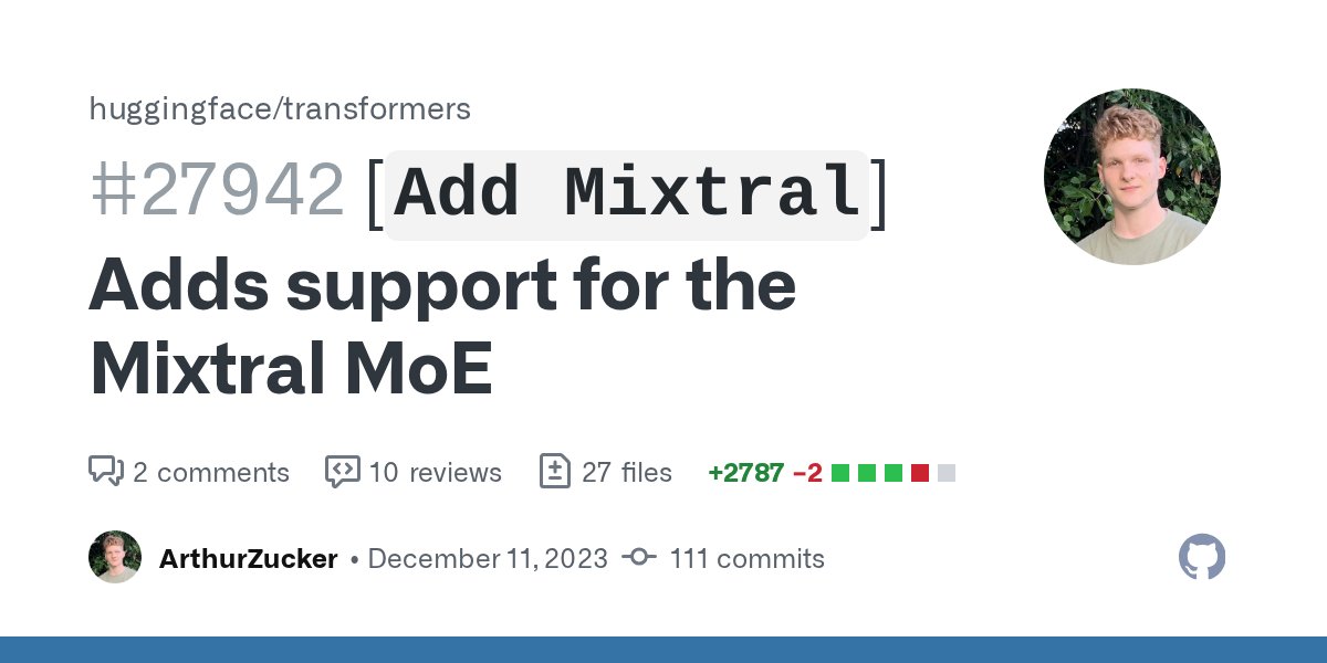 _philschmid's tweet card. What does this PR do? Adds the latest MoE model from mistral AI