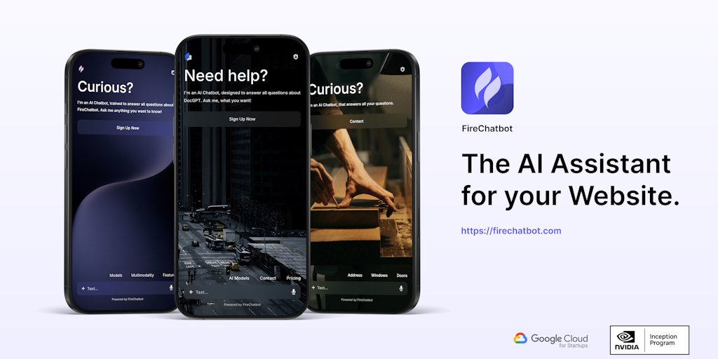 FireChatbot's tweet card. FireChatbot is an AI-powered assistant that builds and maintains itself to deliver real-time, multilingual customer support. Seamlessly integrates with your website, ensures GDPR compliance, and...