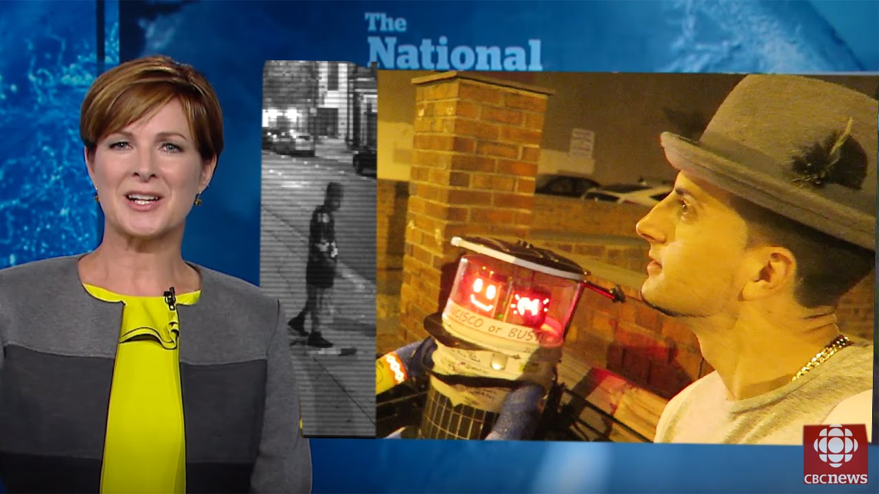 DavidGrzyTV's tweet card. HITCHBOT PRANK ON THE NEWS!!