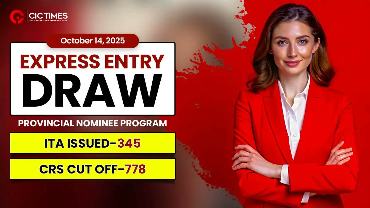 cictimes's tweet card. IRCC issues latest Express Entry draw on October 14, 2025. This Express Entry draw invites 345 candidates with a minimum CRS score of 778. Read to find out the eligibility criteria to apply via this...