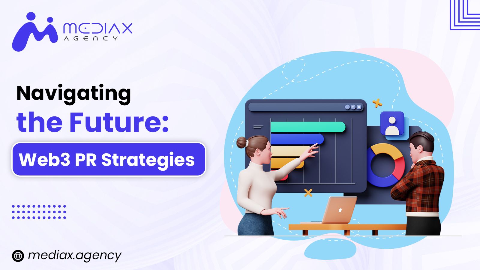 AgencyMediax's tweet card. Discover how a web3 PR firm can navigate the future of blockchain and crypto public relations, building trust and effectively engaging audiences.