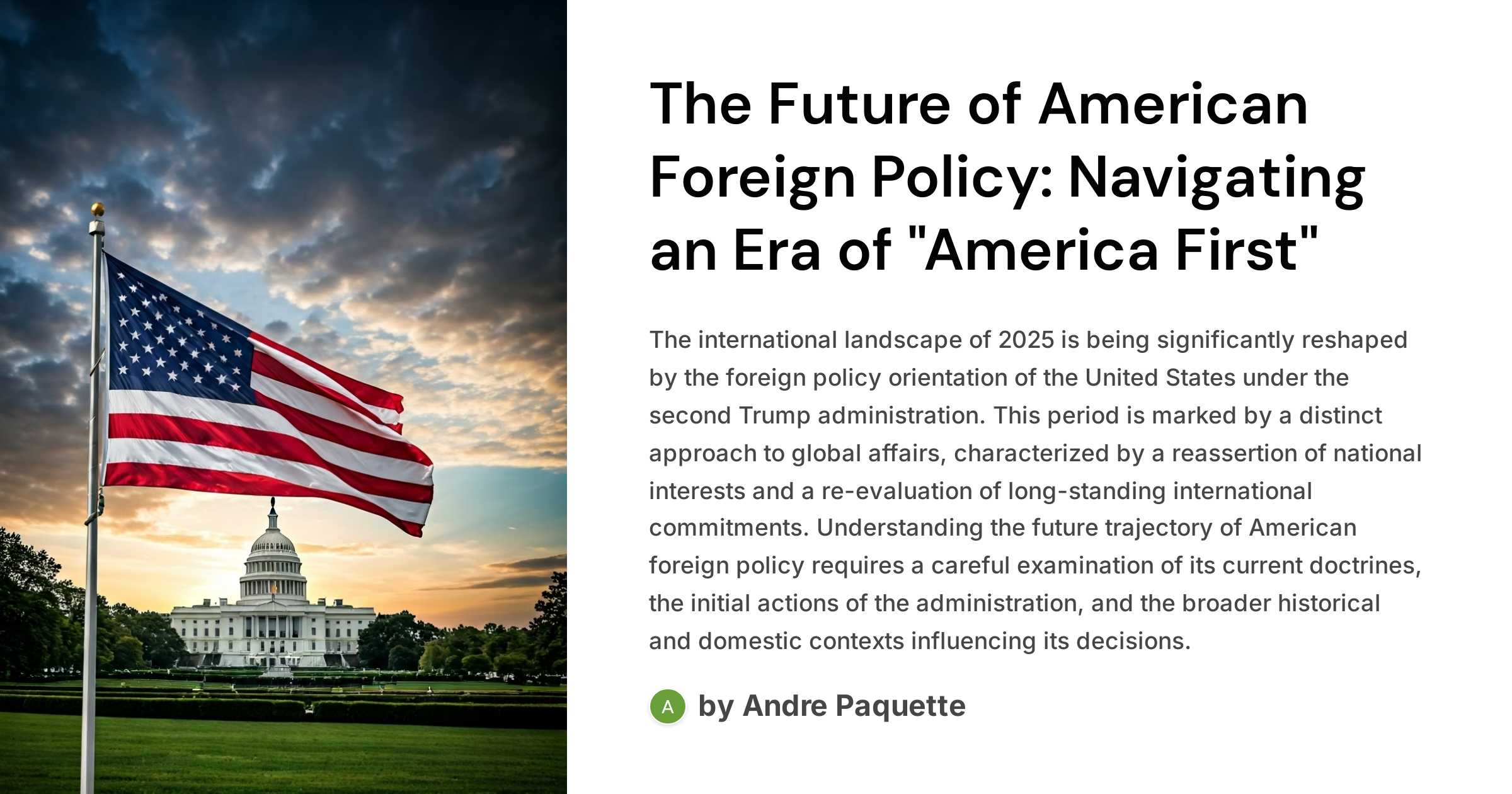 apacket2's tweet card. The international landscape of 2025 is being significantly reshaped by the foreign policy orientation of the United States under the second Trump administration. This period is marked by a distinct...