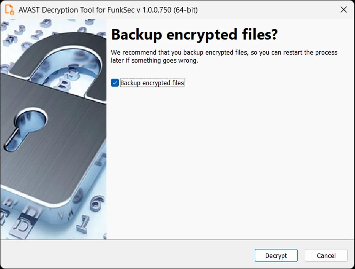 the_yellow_fall's tweet card. Gen Digital has released a free decryptor for FunkSec ransomware, allowing victims to recover files. The group appears dormant, with no new victims since March 2025.