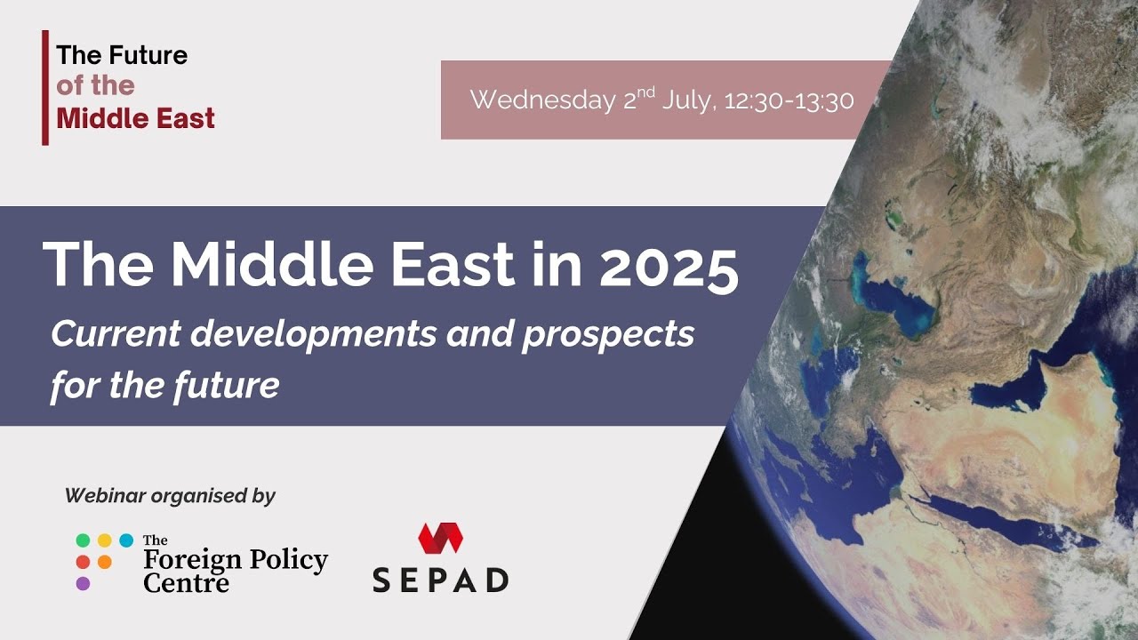 FPCThinkTank's tweet card. The Middle East in 2025: Current developments and prospects for the...