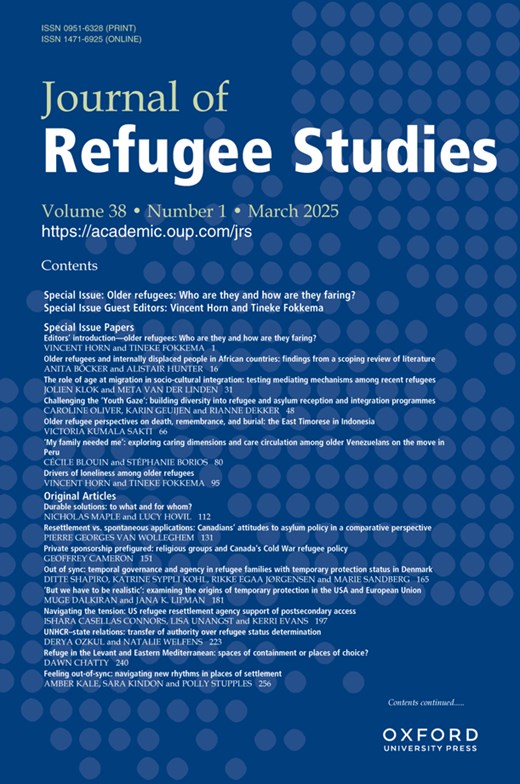 JRefugeeStudies's tweet card. Abstract. The three durable solutions (resettlement, local integration, and repatriation) are out of reach to most refugees. Even when they are offered, th
