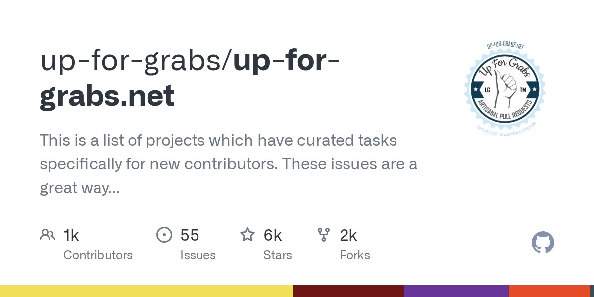 __github__'s tweet card. This is a list of projects which have curated tasks specifically for new contributors. These issues are a great way to get started with a project, or to help share the load of working on open sourc...