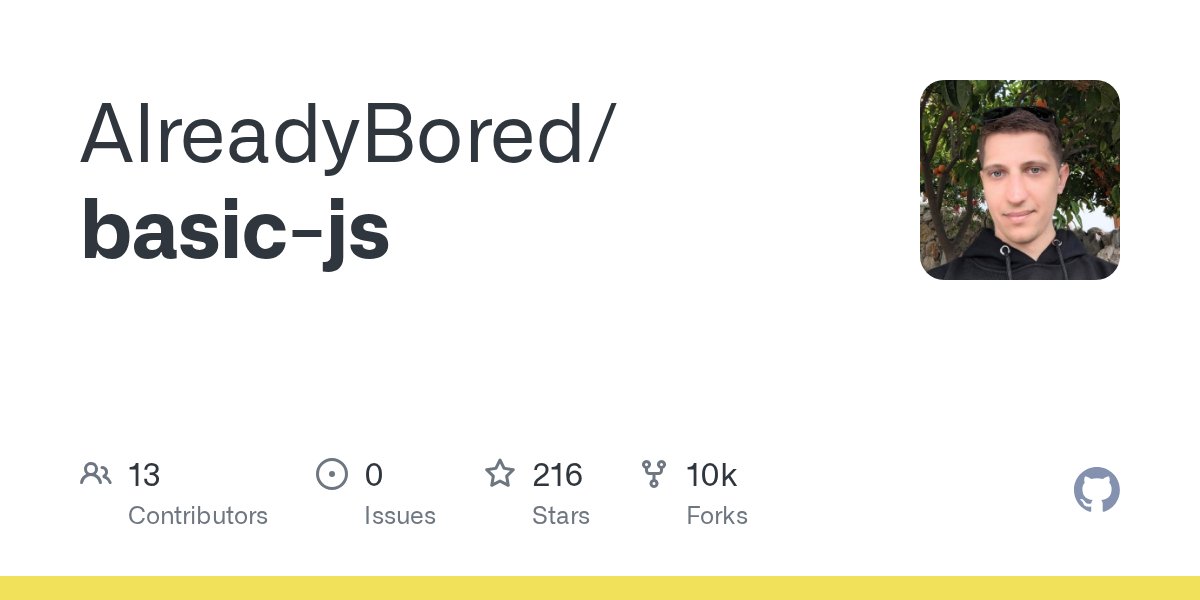 __github__'s tweet card. Contribute to AlreadyBored/basic-js development by creating an account on GitHub.