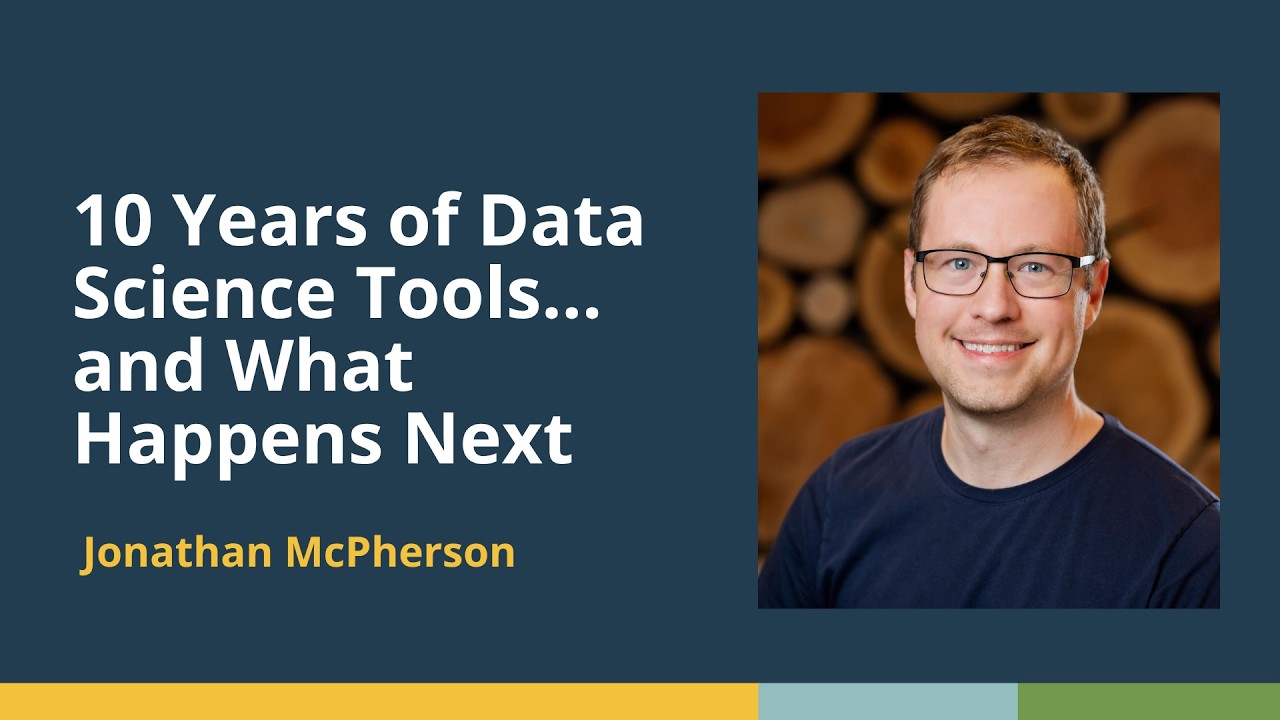 jmcphers's tweet card. 10 Years of Data Science Tools...and What Happens Next (Jonathan...