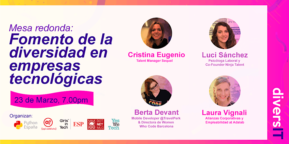 commitconf's tweet card. Mesa redonda: Fomento de la Diversidad en las Empresas Tecnológicas