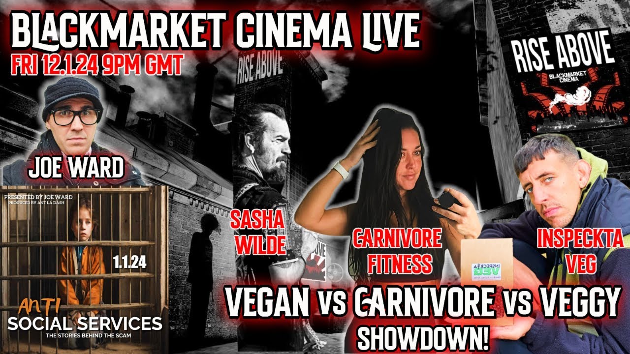 GazzaisVegan's tweet card. RISE ABOVE BLACK MARKET CINEMA LIVE: Joe Ward, inspeckta Veg,...