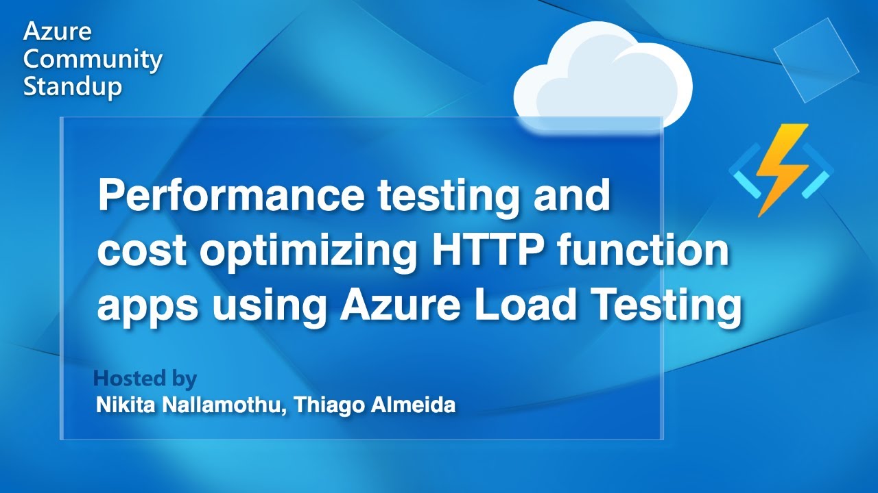 AzureFunctions's tweet card. Azure Functions Community Standup - Performance testing and cost...