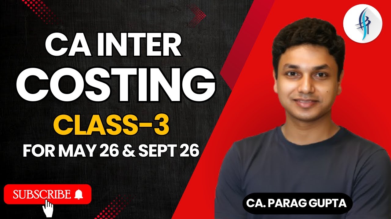 StudyByTech's tweet card. CA Inter Costing | Class 3 | May 26 & Sept 26 | Parag Gupta sir