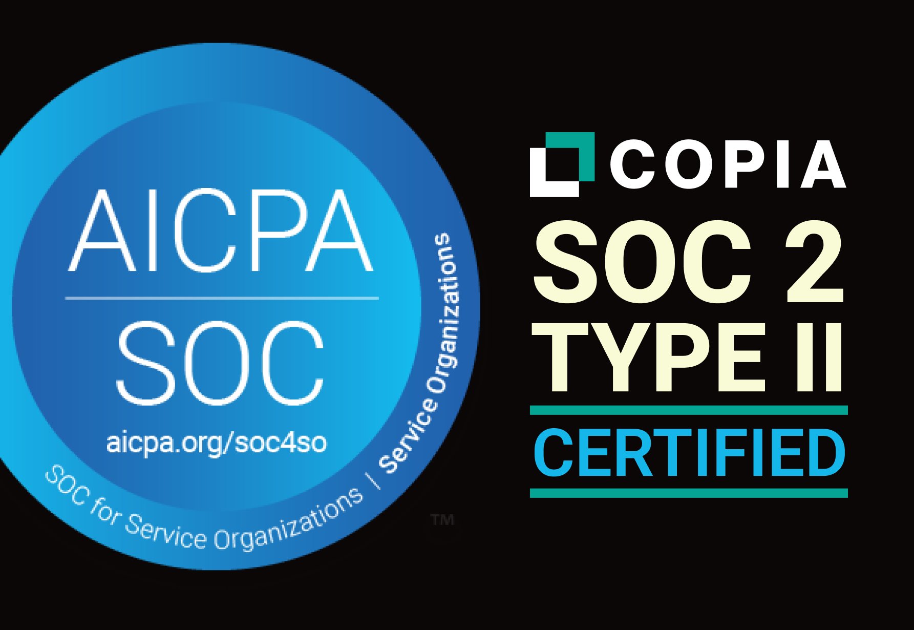 copiaautomation's tweet card. Copia is Now SOC2 Type II Certified