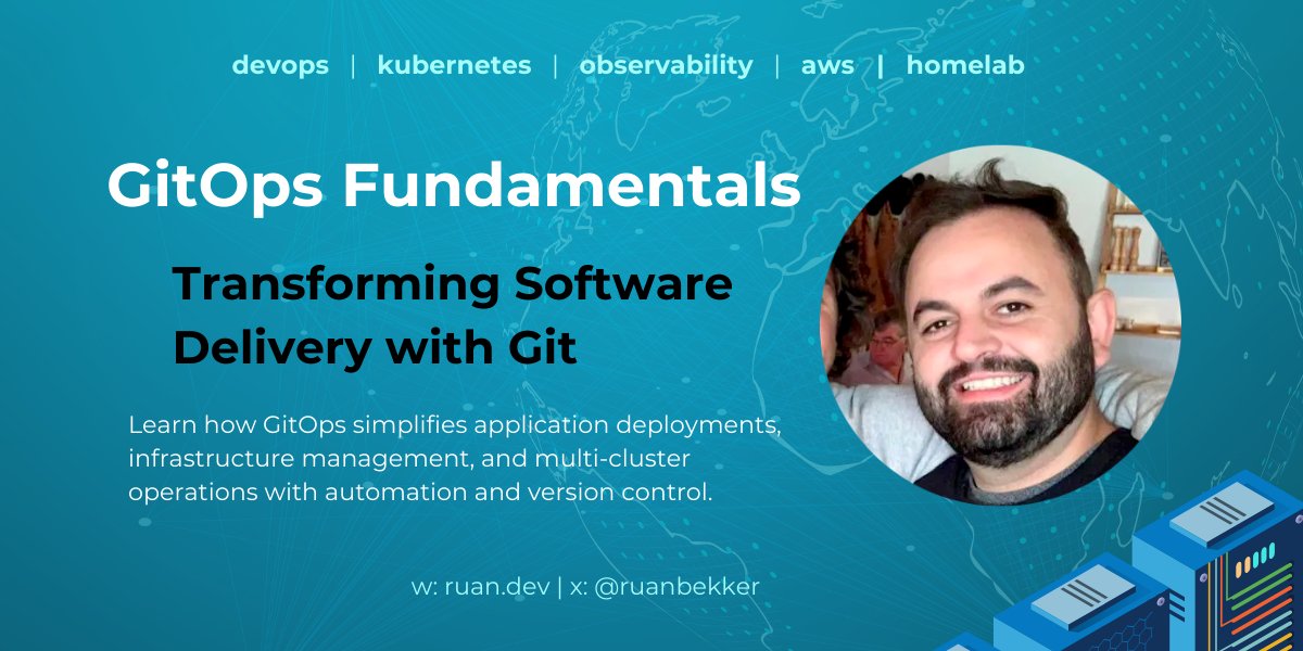 ruanbekker's tweet card. Discover how GitOps revolutionizes application and infrastructure management by leveraging Git as the single source of truth. This blog explores the core principles, key use cases, and benefits of...