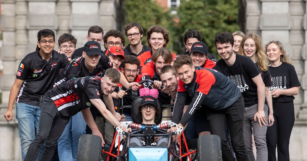 tcdengineering's tweet card. Participants have spent the past academic year crafting vehicle Bertie to take part in the international Formula Student engineering competition