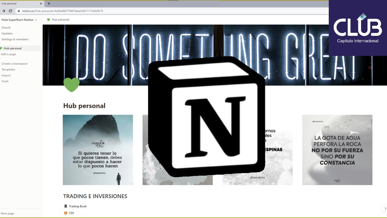 Lassicie's tweet card. 💚 NOTION DESDE CERO PARA TRADERS E INVERSIONISTAS