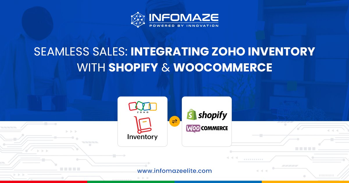 Soft_developmen's tweet card. Seamlessly integrate Zoho Inventory with Shopify or WooCommerce to automate inventory management and enhance your eCommerce operations for improved.