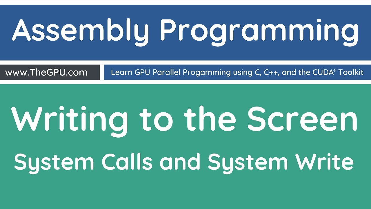 JavacJavaDotCom's tweet card. Learn Assembly Programming - Writing to the Screen