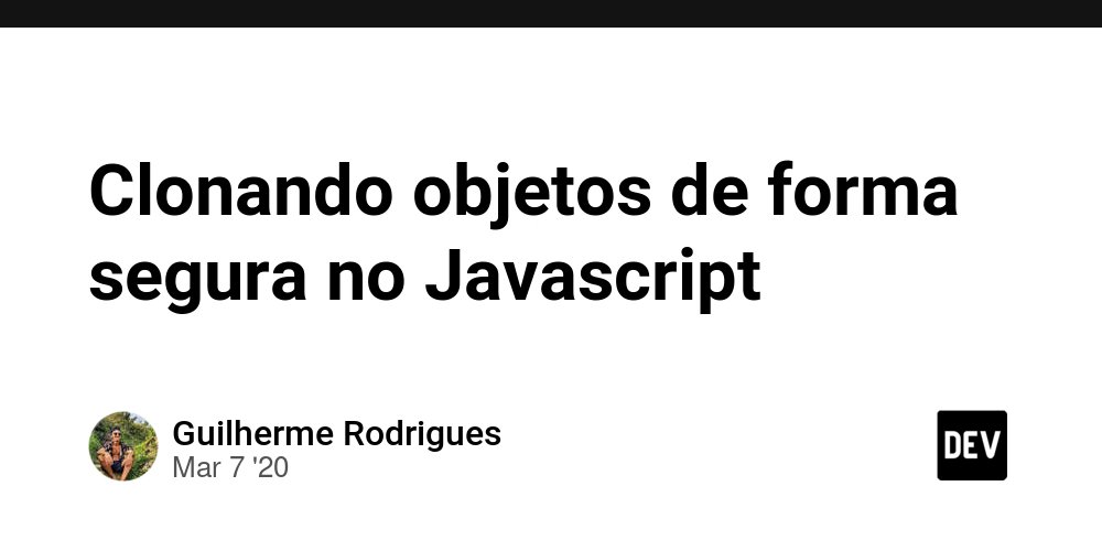 _rodgui's tweet card. Acredito que todos, assim como eu, já precisaram fazer uma cópia de um objeto no Javascript e,...