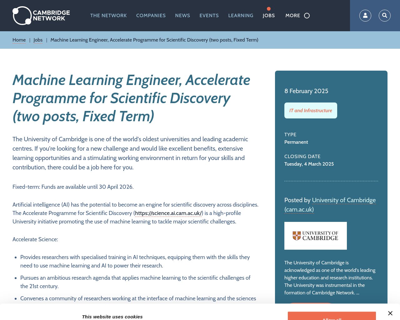 managetech_inc's tweet card. University of CambridgeがAIを活用した科学的発見を推進するために、Machine Le